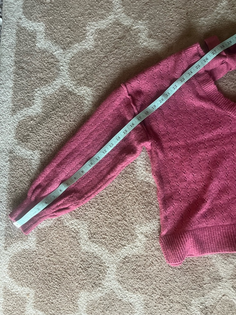 Francesca's Collections Raspberry Tie-Back V-Neck Sweater - Picture 4 of 6